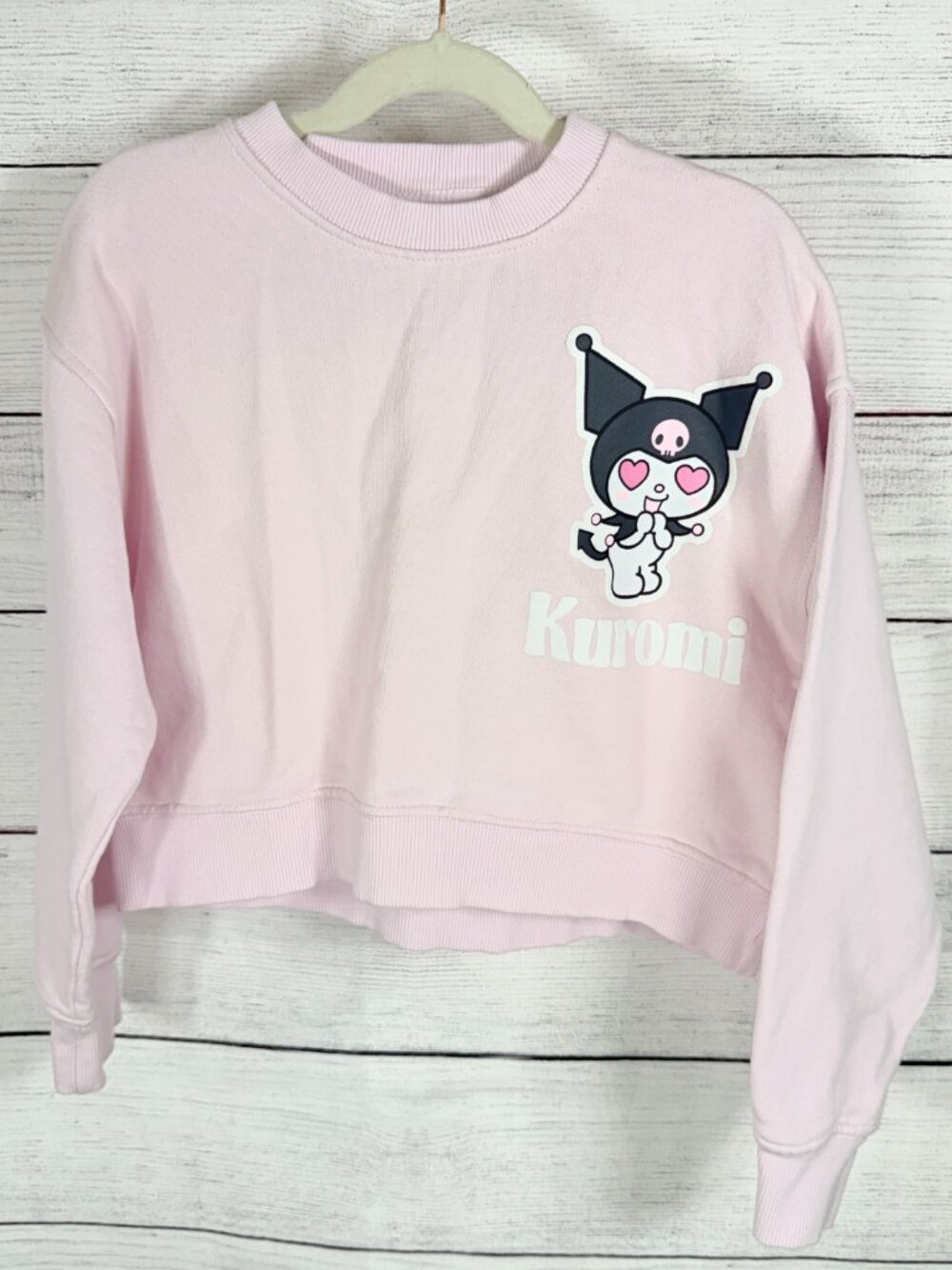 Zara x Kuromi Pastel Lilac Cropped Sweatshirt Girls Size 8-9 (130 cm) - Picture 3 of 11